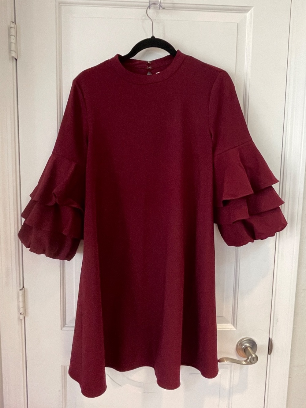 Laundry burgundy layered sleeve formal cocktail dress women 6 - Picture 2 of 10
